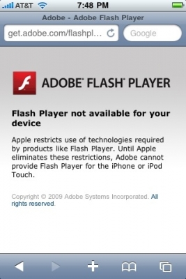 Podpora flashe chybí i na iPadu