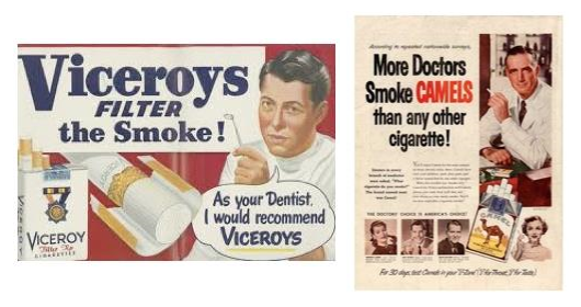 Většina tabákových značek sázela v padesátých letech při komunikaci cigaret s filtrem na „zdraví“.