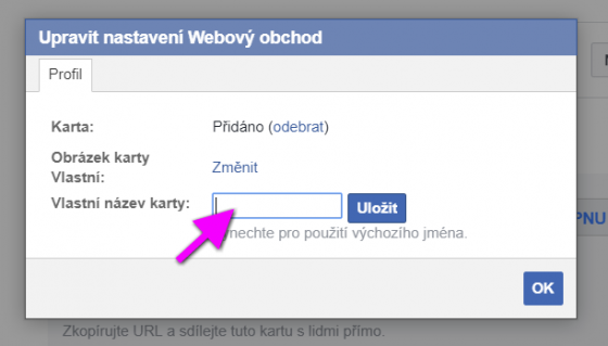 Změna názvu karty