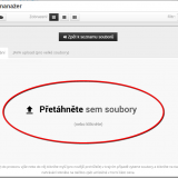 Přetáhněte soubory myší na vyznačenou plochu, nebo klikněte