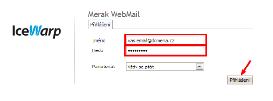 Změna hesla k e-mailu