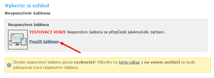 Přepnut&iacute; na responzivn&iacute; &scaron;ablonu