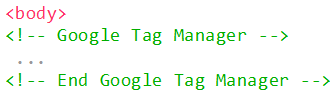 Vložení GTM do HTML kódu