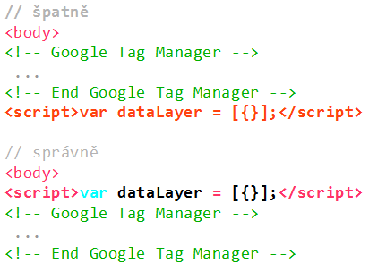 Implementace datové vrstvy GTM